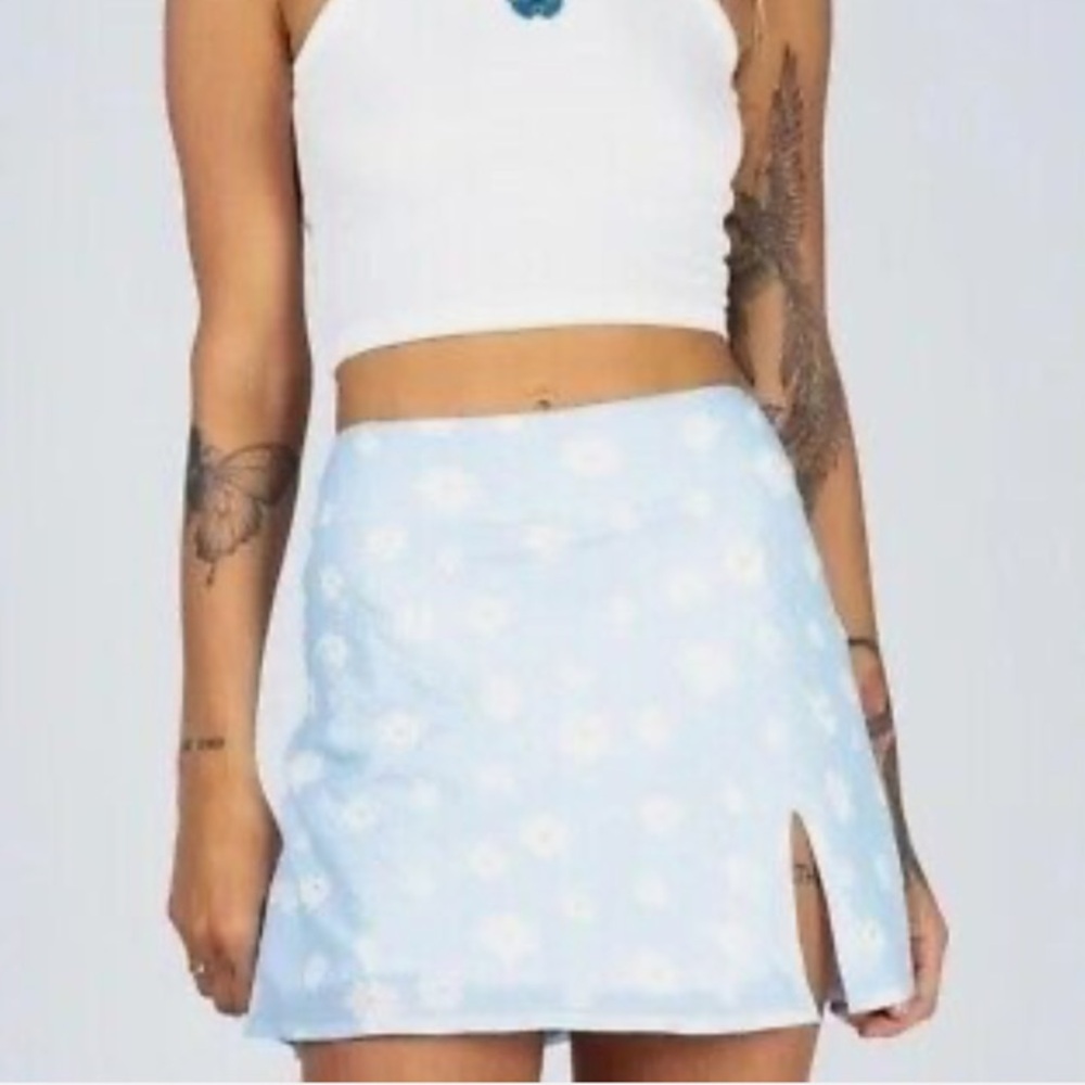 Light Blue Floral Skirt